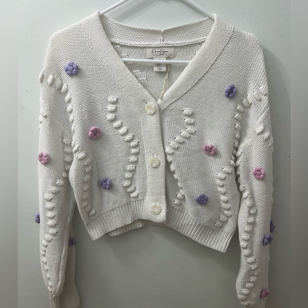 Jessica Simpson cropped v neck cardigan